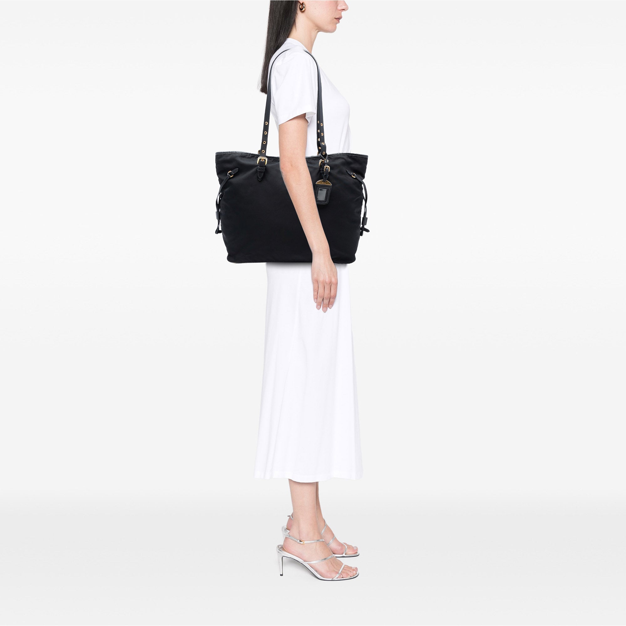 Saffiano Trimmed Tessuto Tote - Image 7