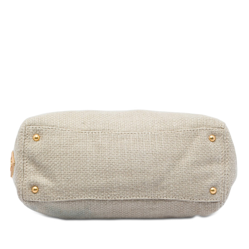 Raffia Lino Fringe Shopping Tote - Image 3