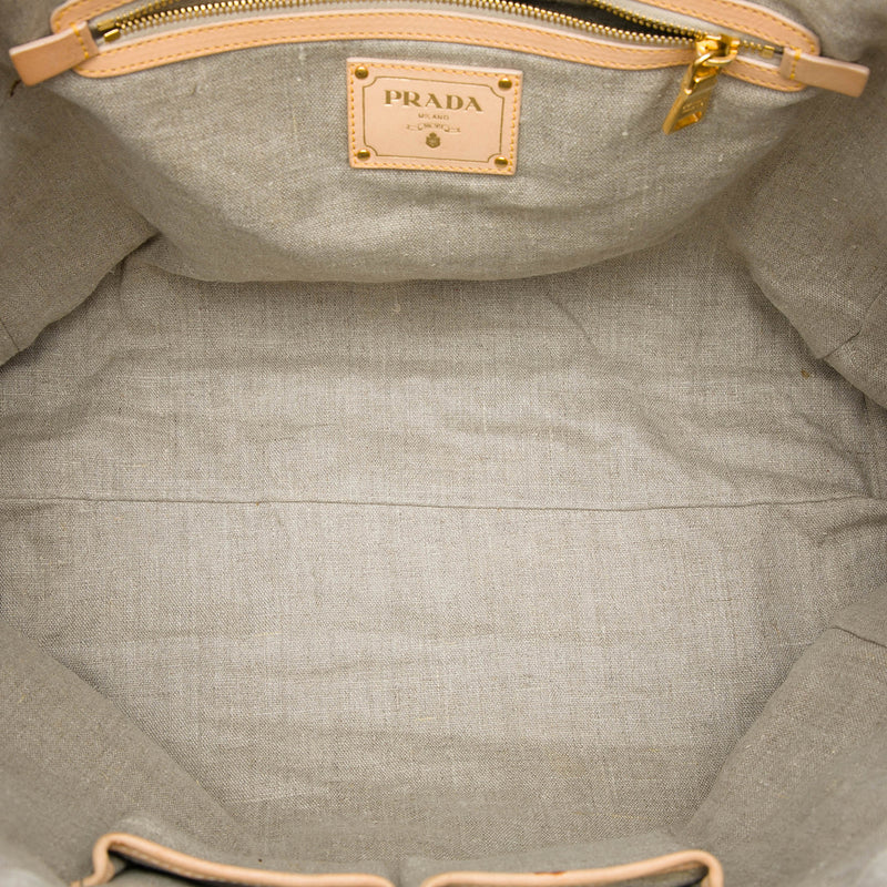 Raffia Lino Fringe Shopping Tote - Image 4