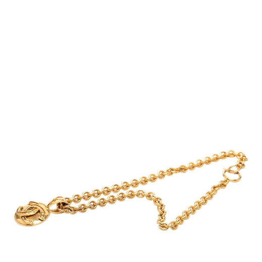 CC Gold Plated Round Pendant Necklace - Image 1