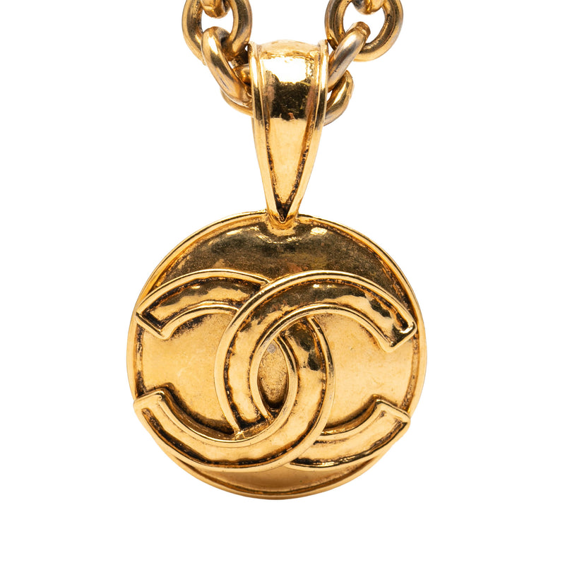 CC Gold Plated Round Pendant Necklace - Image 2