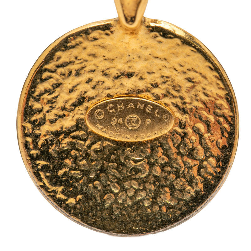 CC Gold Plated Round Pendant Necklace - Image 4