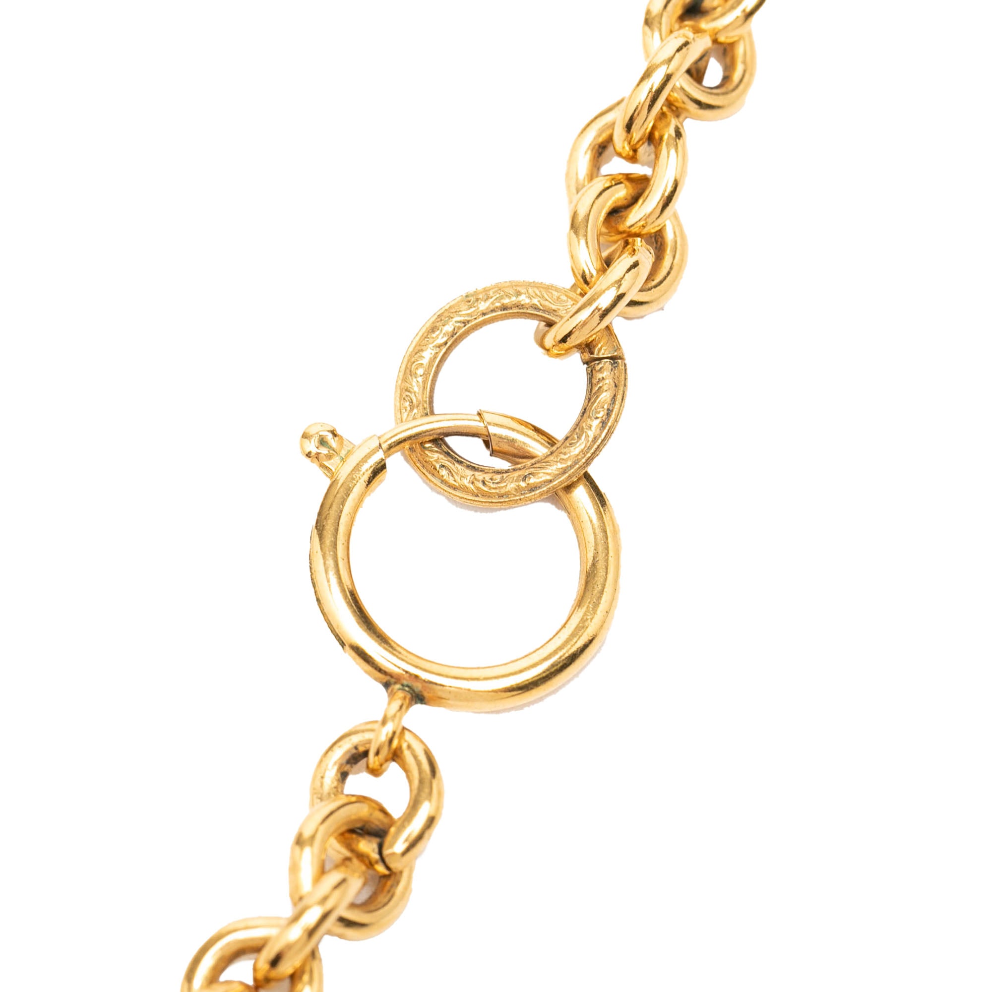 CC Gold Plated Round Pendant Necklace - Image 5
