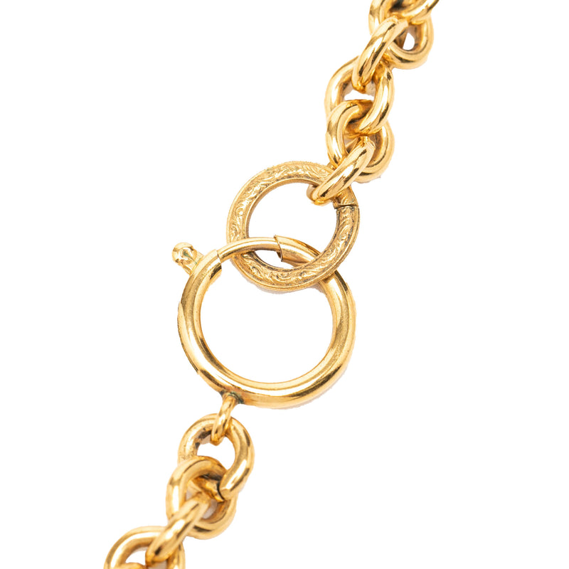 CC Gold Plated Round Pendant Necklace - Image 5