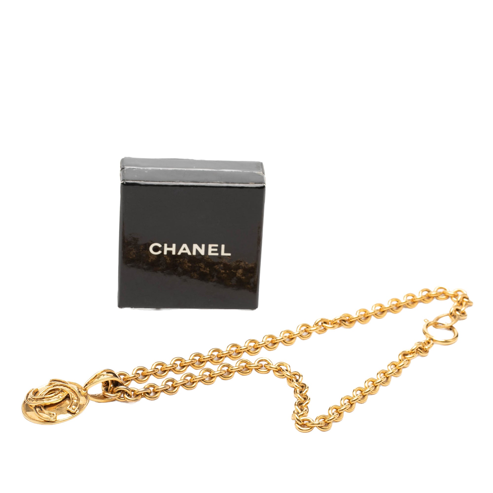 CC Gold Plated Round Pendant Necklace - Image 6