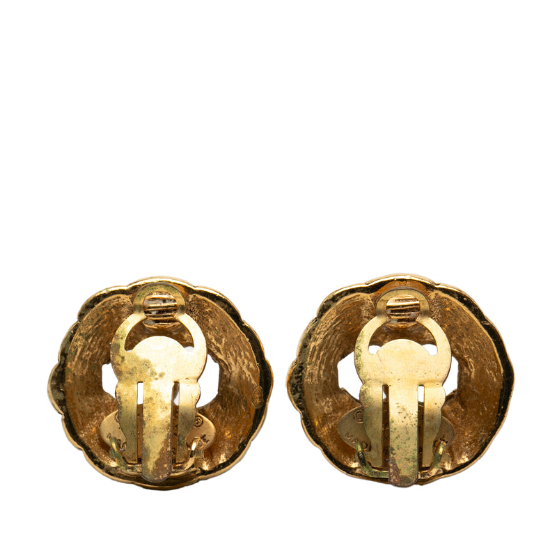 CC Gold Plated Round Clip On Earrings - Image 2