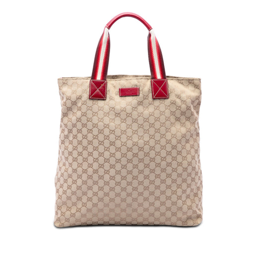 GG Canvas Web Vertical Tote - Image 1