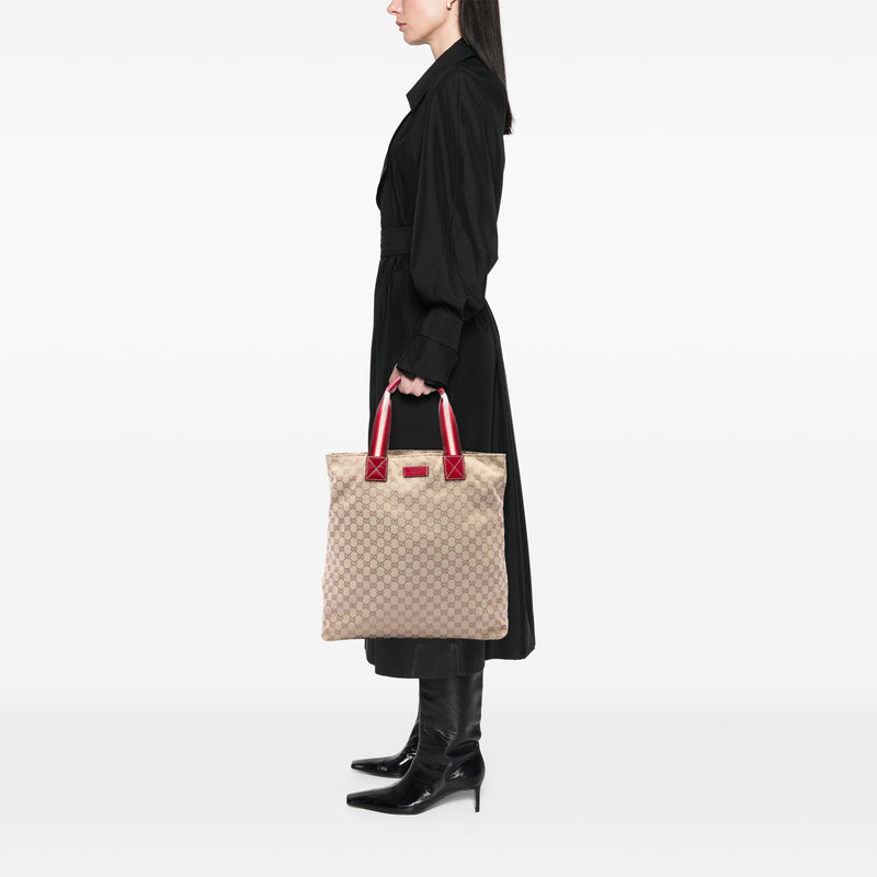 GG Canvas Web Vertical Tote - Image 6