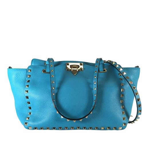 Small Grained Calfskin Rockstud Trapeze Satchel - Image 1