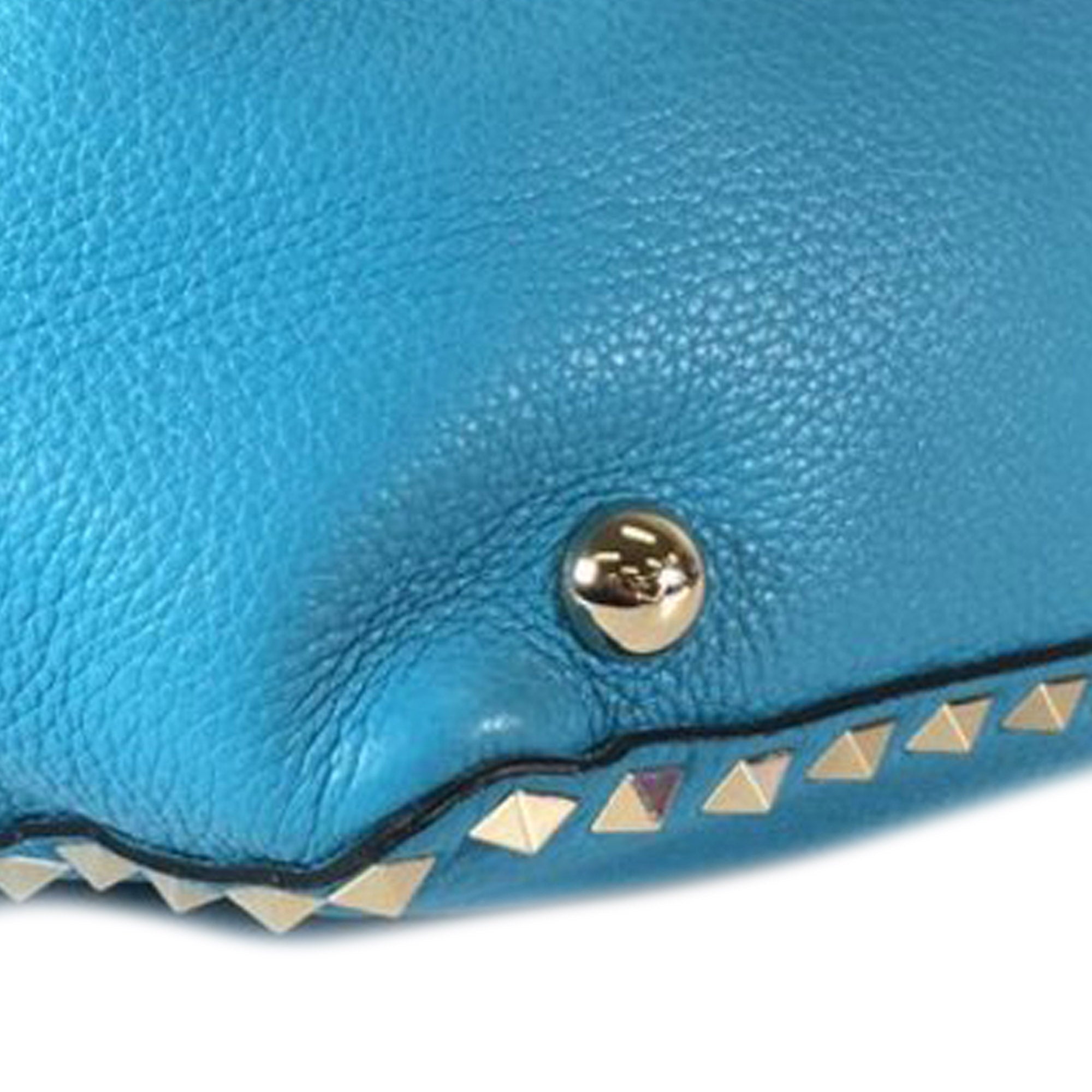 Small Grained Calfskin Rockstud Trapeze Satchel - Image 12