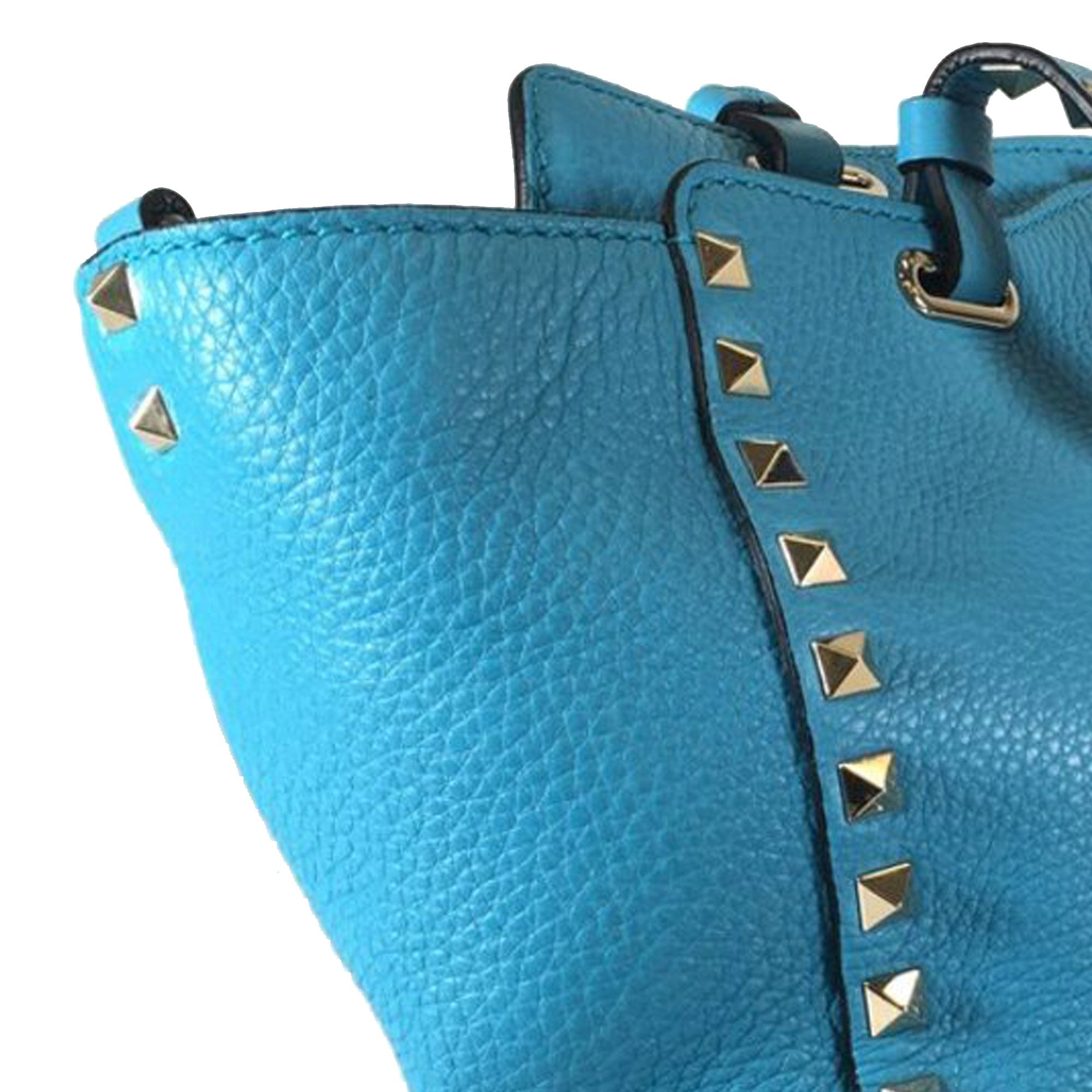 Small Grained Calfskin Rockstud Trapeze Satchel - Image 13