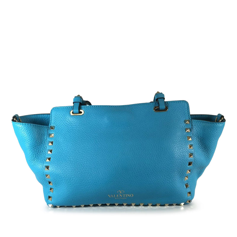Small Grained Calfskin Rockstud Trapeze Satchel - Image 2