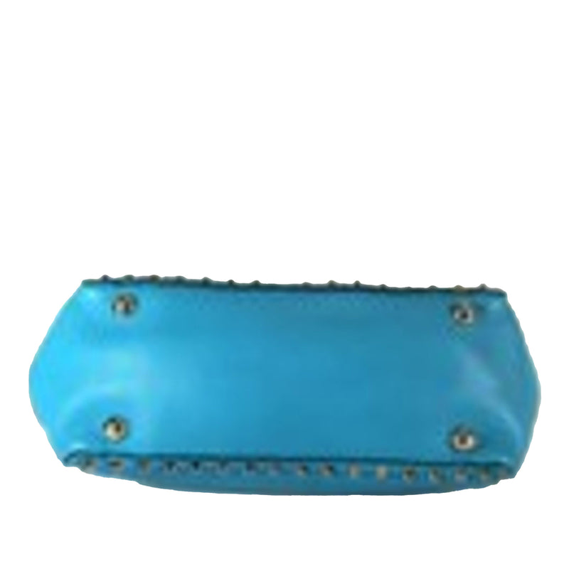 Small Grained Calfskin Rockstud Trapeze Satchel - Image 3