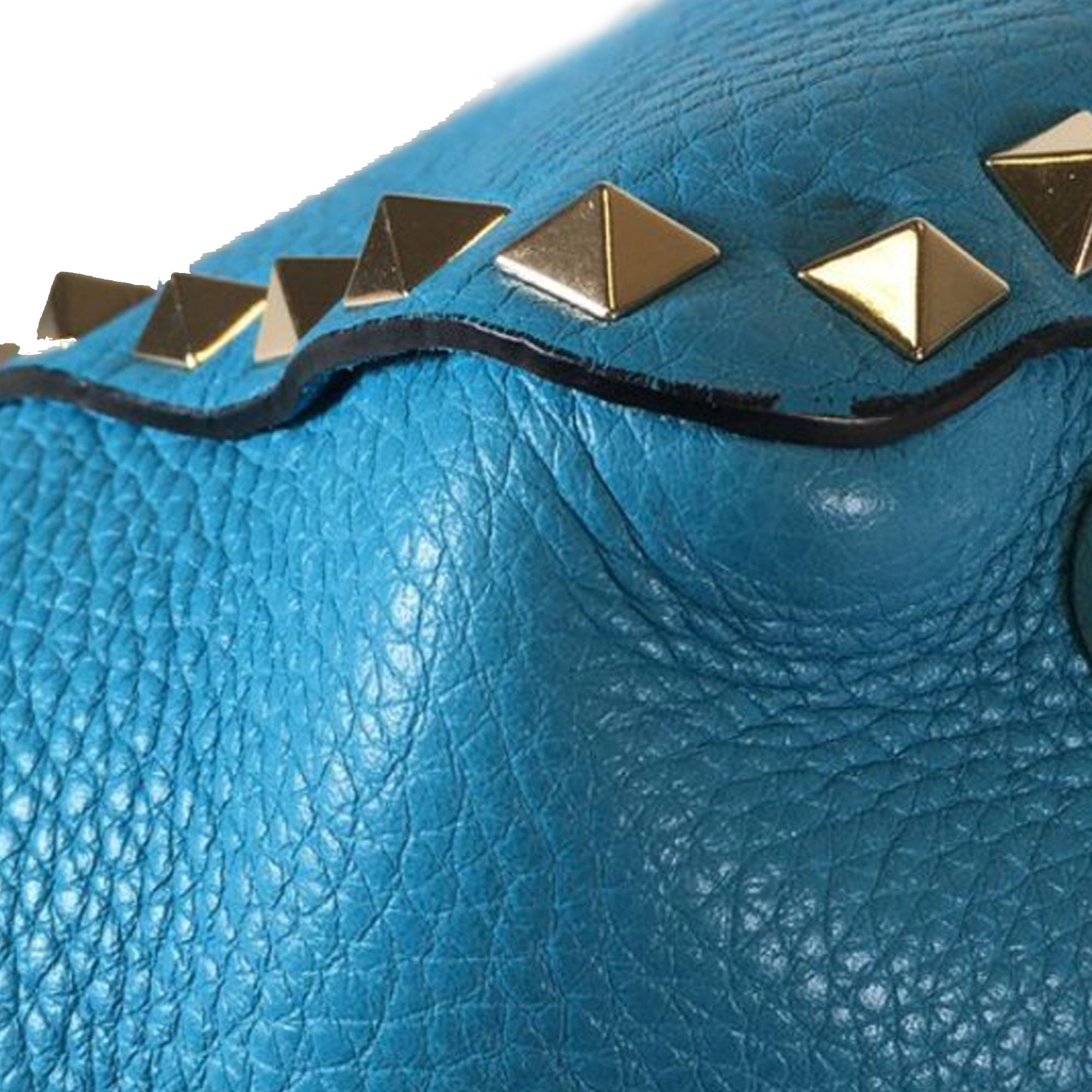 Small Grained Calfskin Rockstud Trapeze Satchel - Image 5