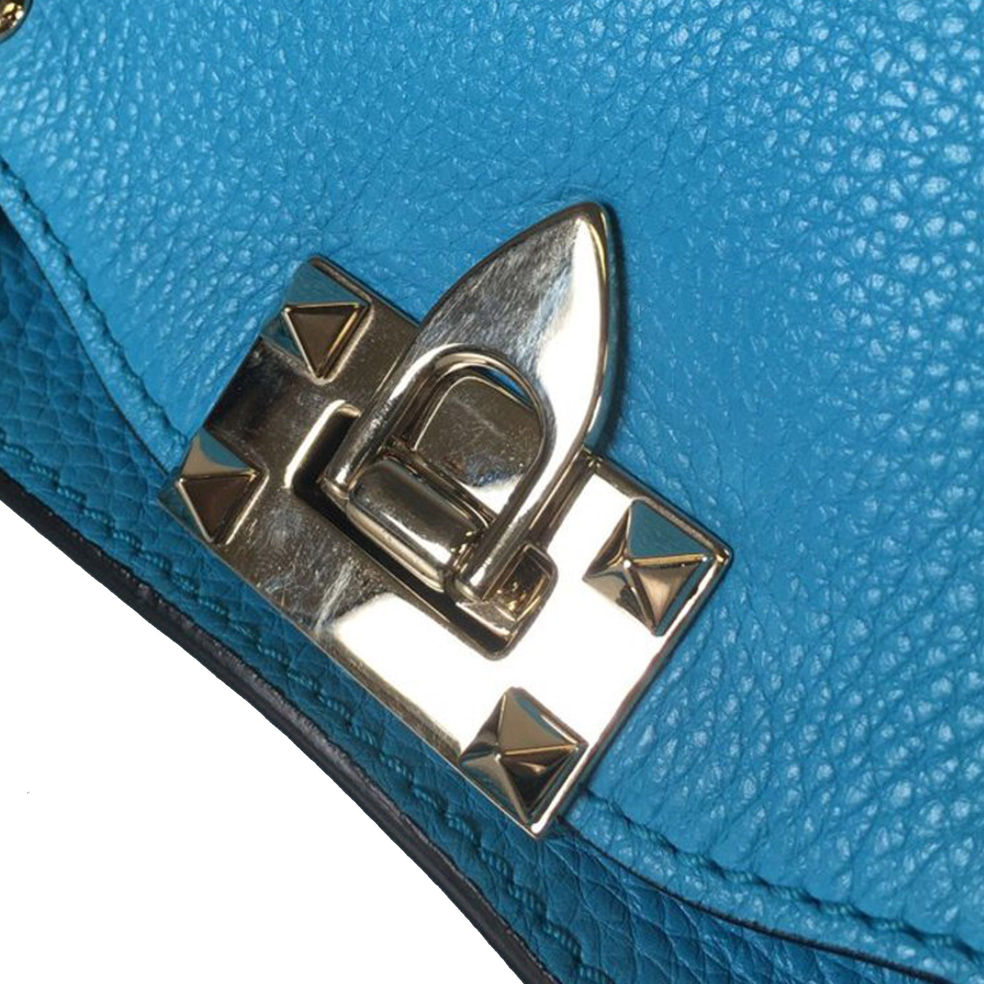 Small Grained Calfskin Rockstud Trapeze Satchel - Image 6