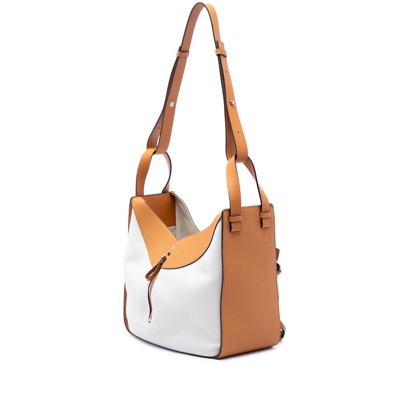 Medium Bicolor Grained Calfskin Hammock Satchel - Image 2