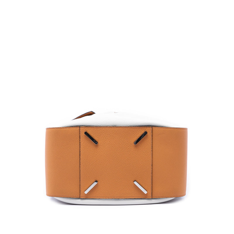 Medium Bicolor Grained Calfskin Hammock Satchel - Image 3