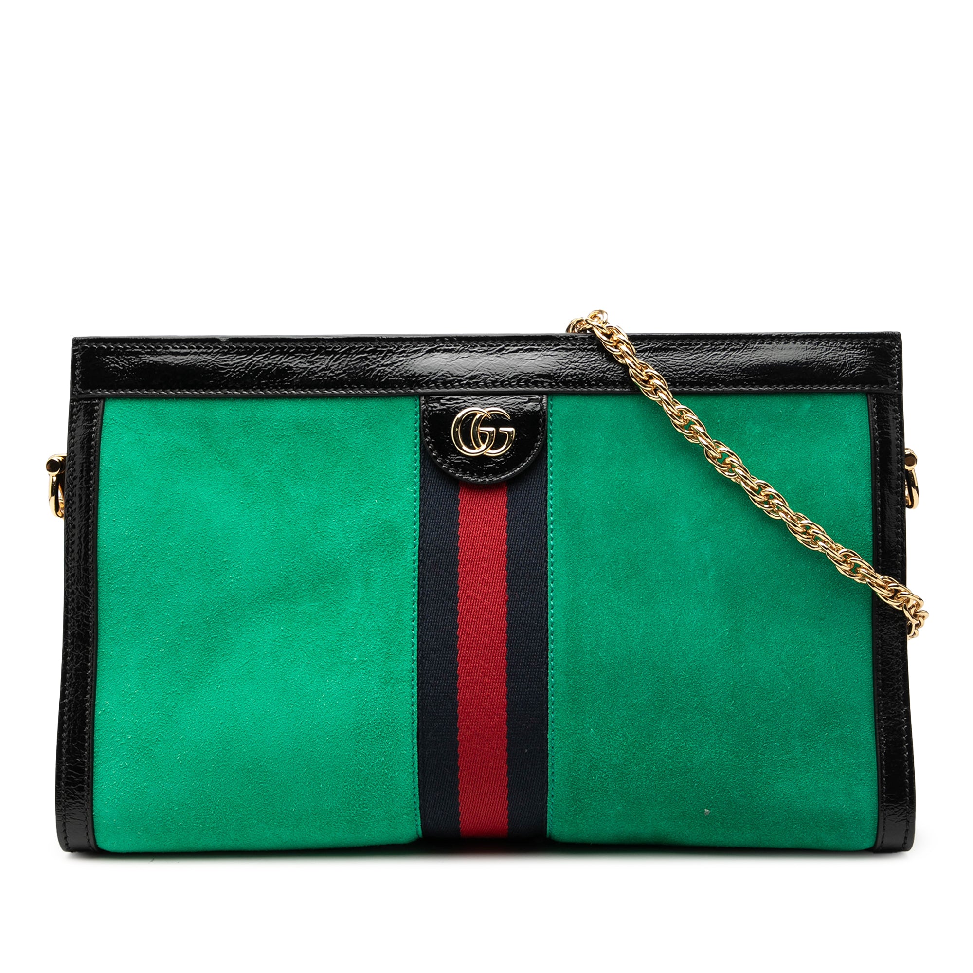 Medium Suede Web Ophidia Chain Shoulder Bag - Image 1