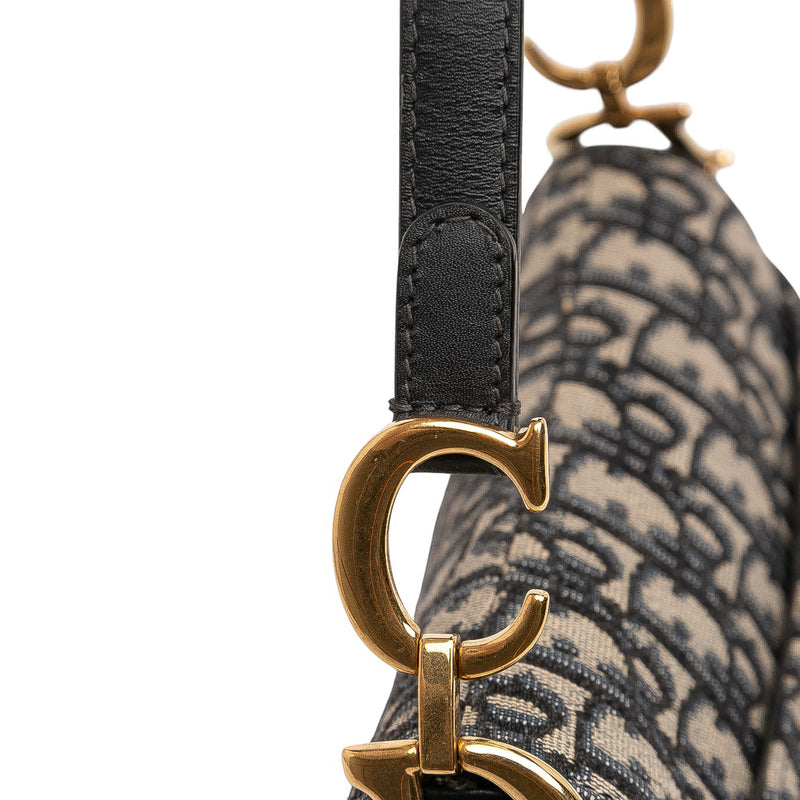 Mini Oblique Canvas Saddle Bag - Image 10