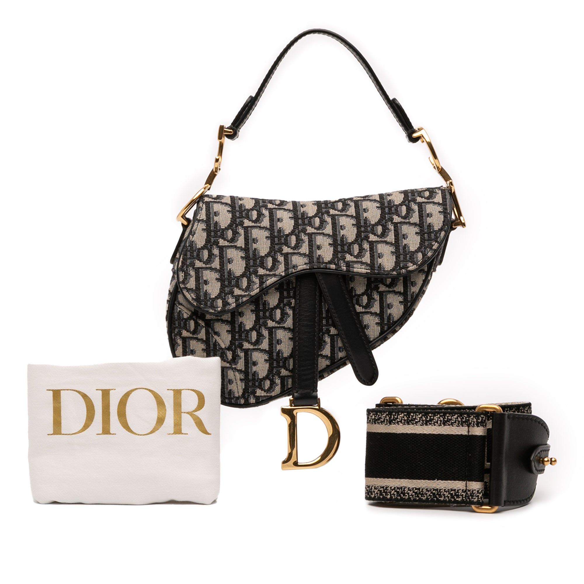 Mini Oblique Canvas Saddle Bag - Image 12