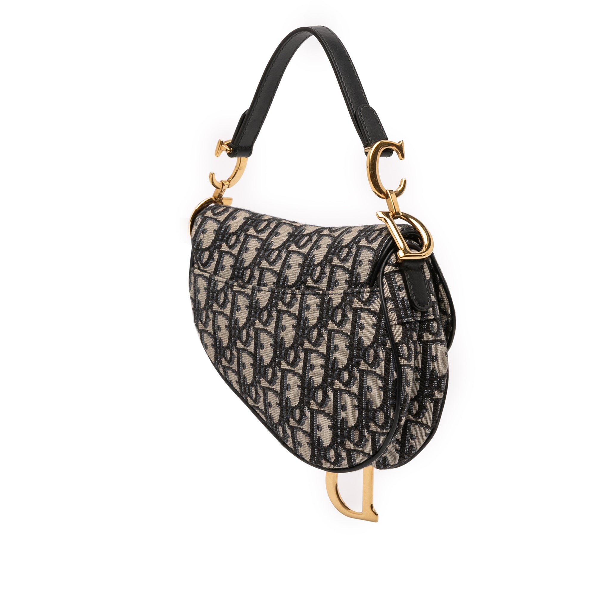 Mini Oblique Canvas Saddle Bag - Image 2