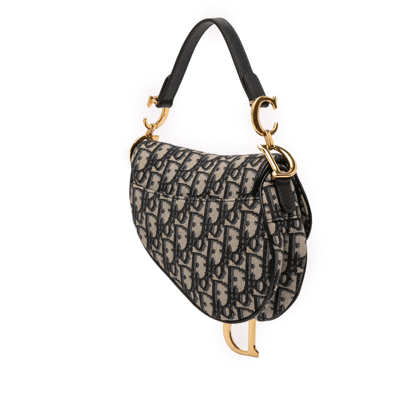 Mini Oblique Canvas Saddle Bag - Image 2