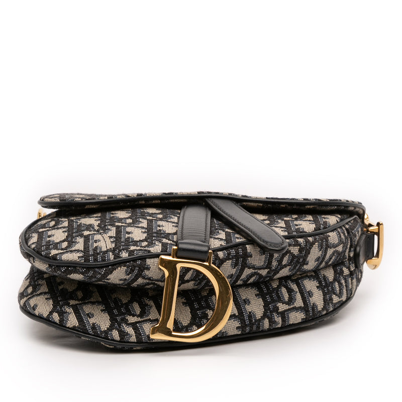 Mini Oblique Canvas Saddle Bag - Image 3