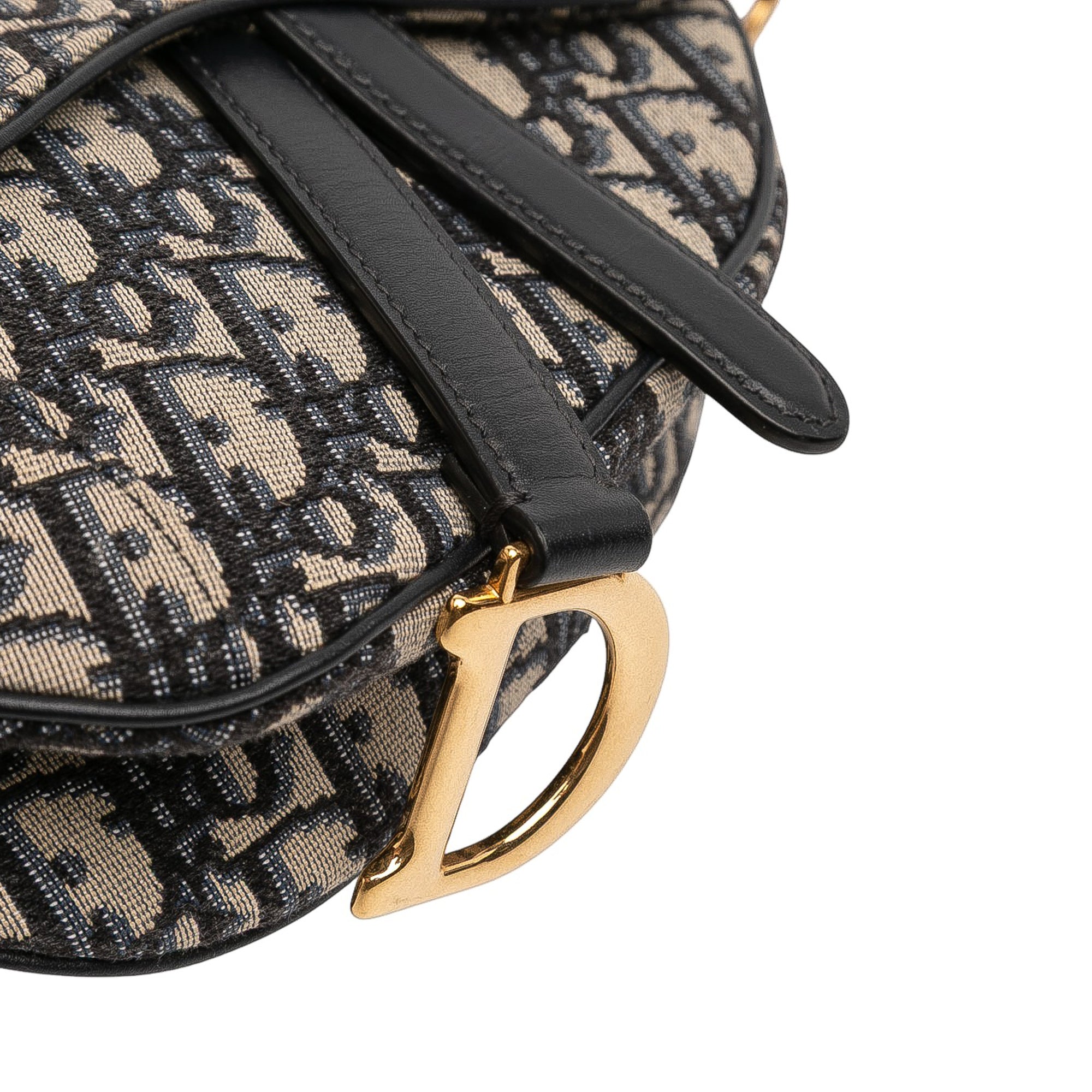 Mini Oblique Canvas Saddle Bag - Image 7
