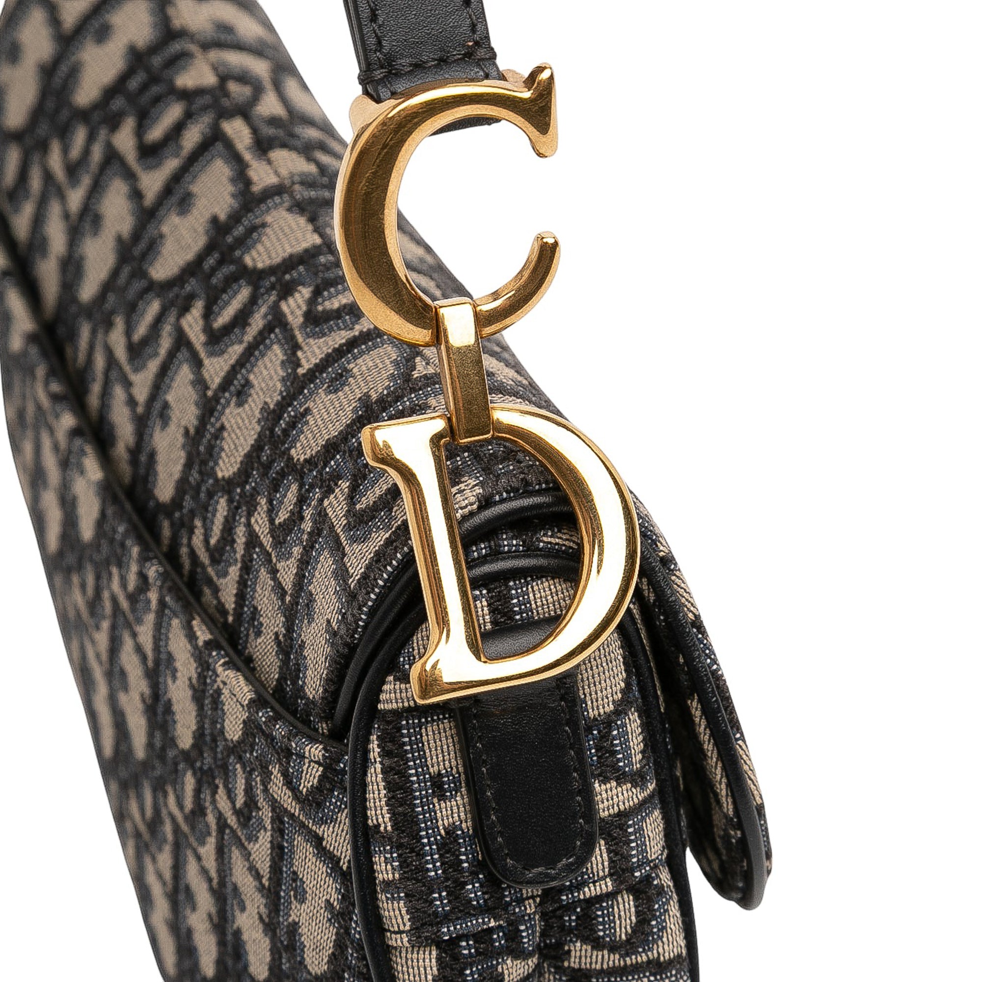 Mini Oblique Canvas Saddle Bag - Image 8