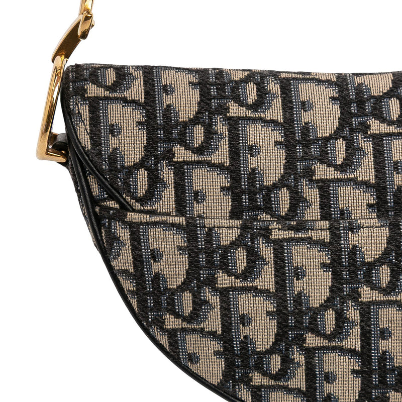 Mini Oblique Canvas Saddle Bag - Image 9
