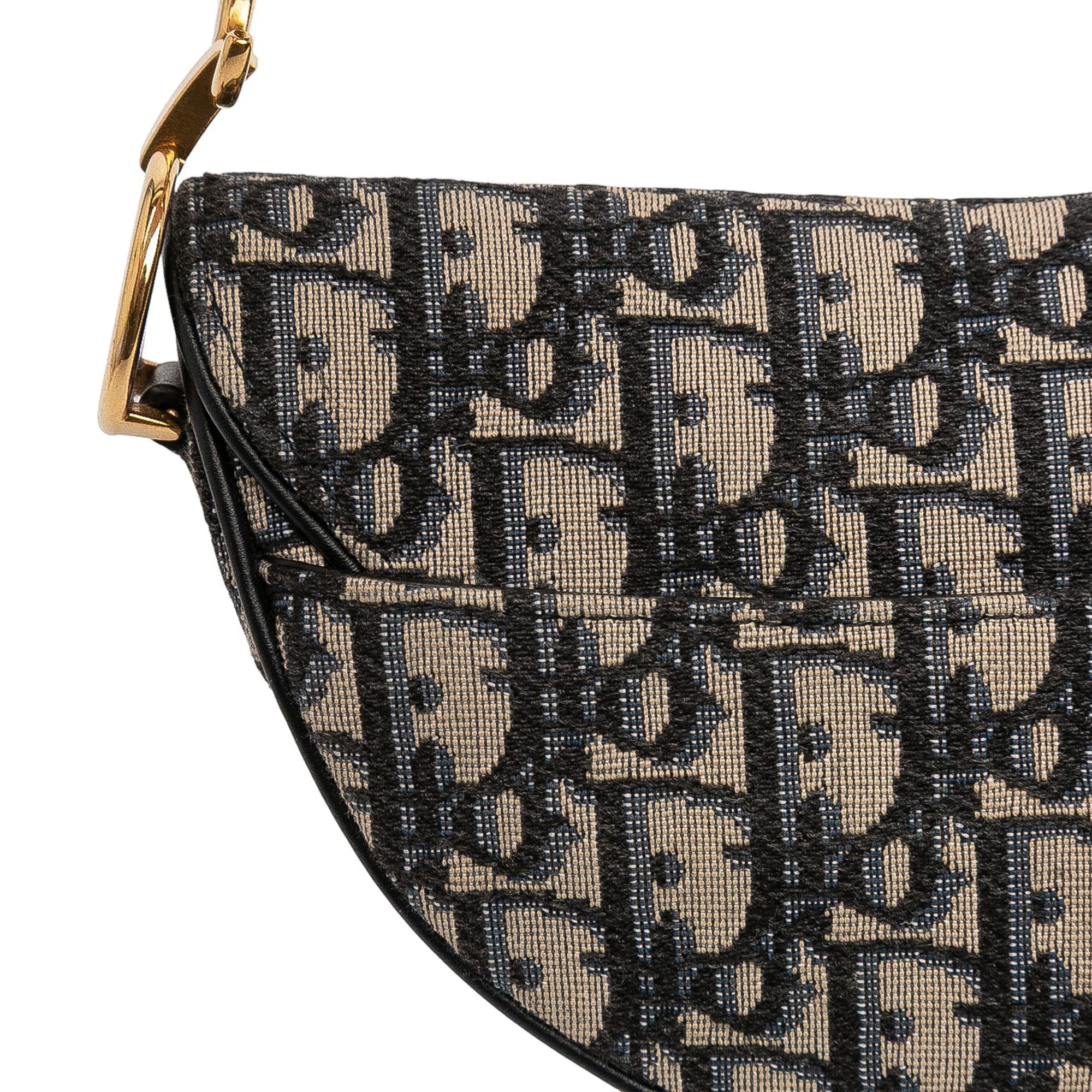 Mini Oblique Canvas Saddle Bag - Image 9