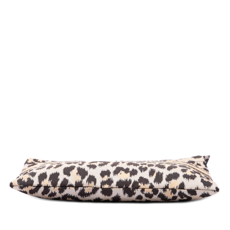 Mizza Embroidered Canvas Leopard Zip Pouch - Image 3