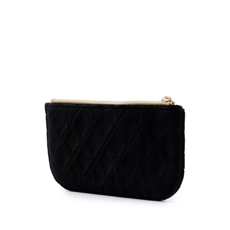 Small Quilted Velvet Medallion Zip Pouch - Image 2