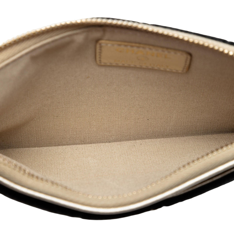 Small Quilted Velvet Medallion Zip Pouch - Image 4