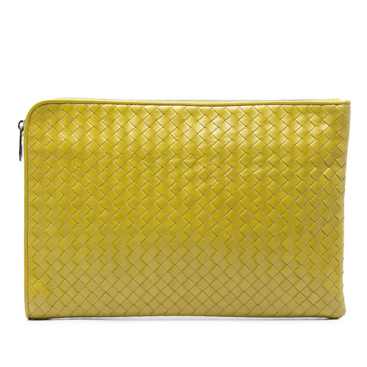 Large Nappa Intrecciato Zip Pouch - Image 1