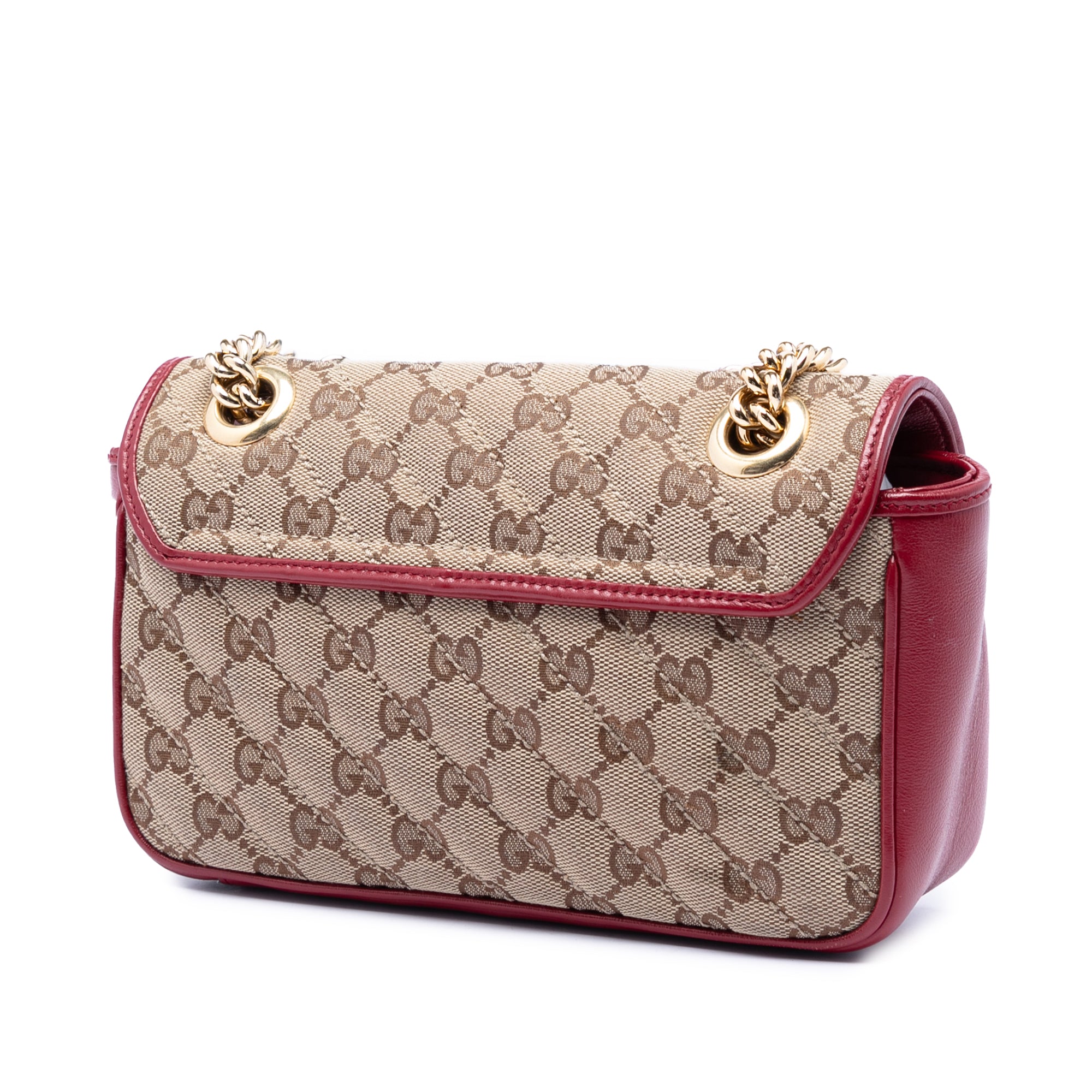 Small GG Marmont Matelasse Diagonal GG Canvas and Leather Shoulder Bag - Image 2