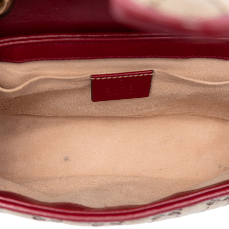 Small GG Marmont Matelasse Diagonal GG Canvas and Leather Shoulder Bag - Image 4