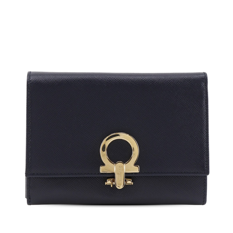 Leather Gancini Trifold Small Wallet