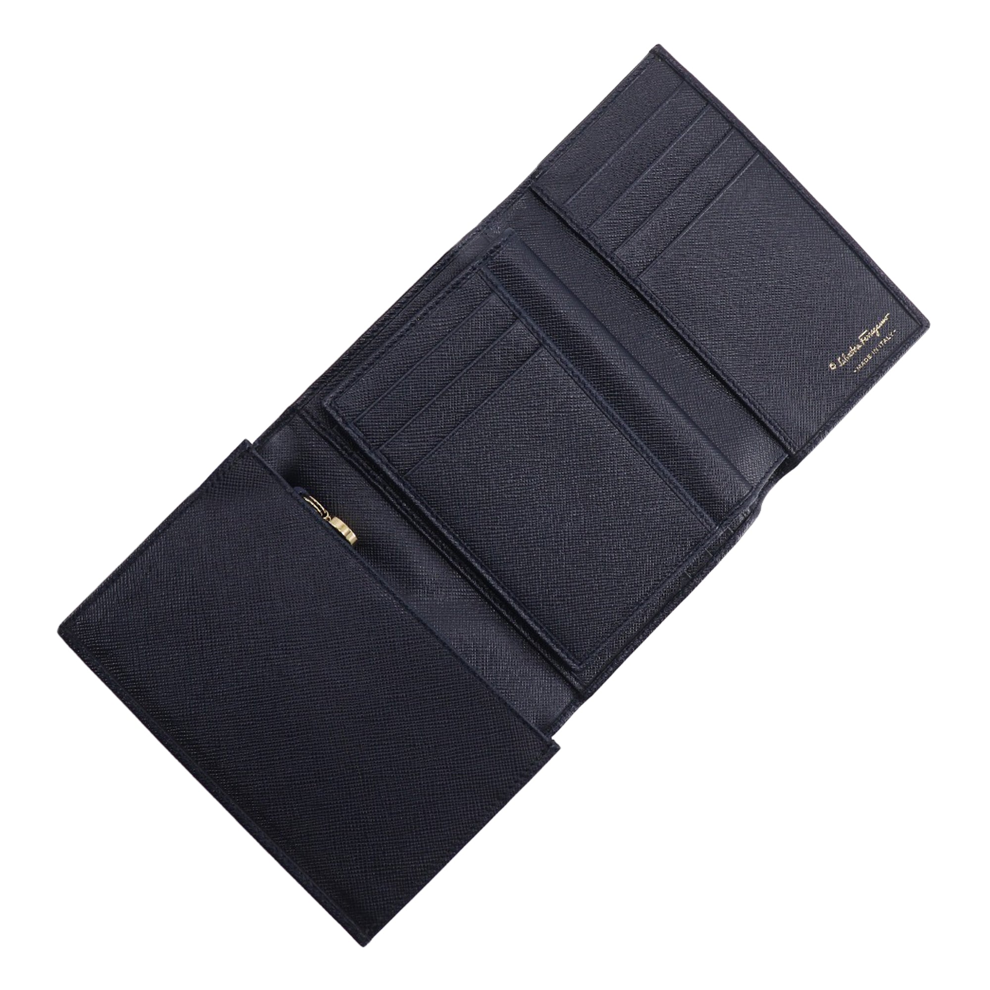 Leather Gancini Trifold Small Wallet - Image 9