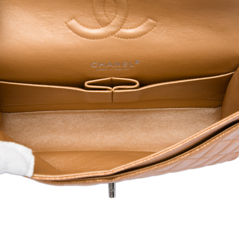 Medium Classic Metallic Caviar Double Flap - Image 4