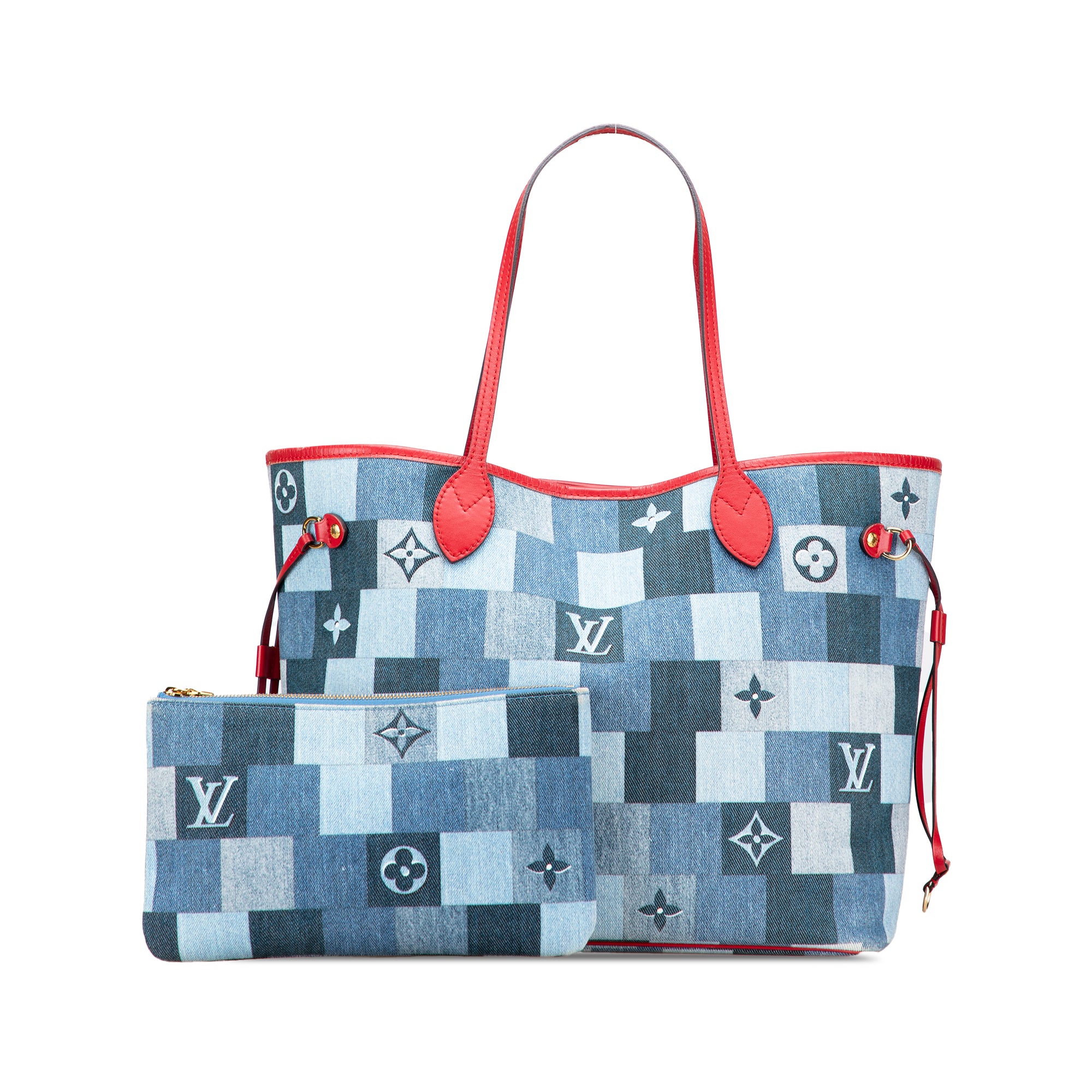 Monogram Denim Patchwork Neverfull MM - Image 11