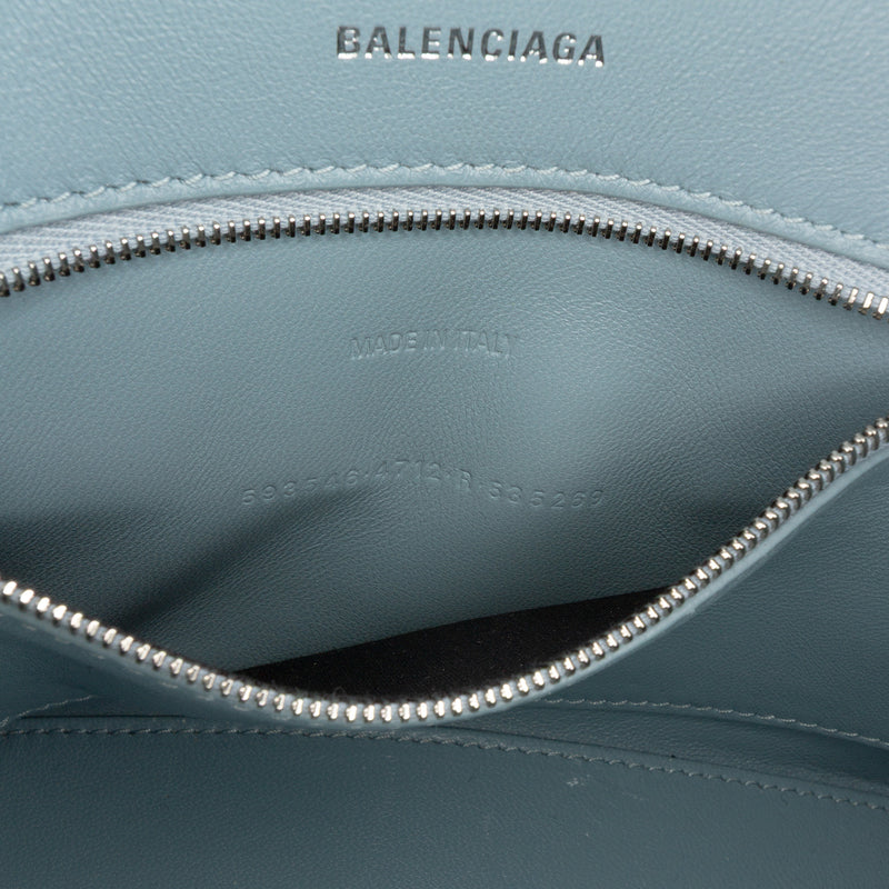 Small Croc Embossed Hourglass Top Handle Bag - Image 6