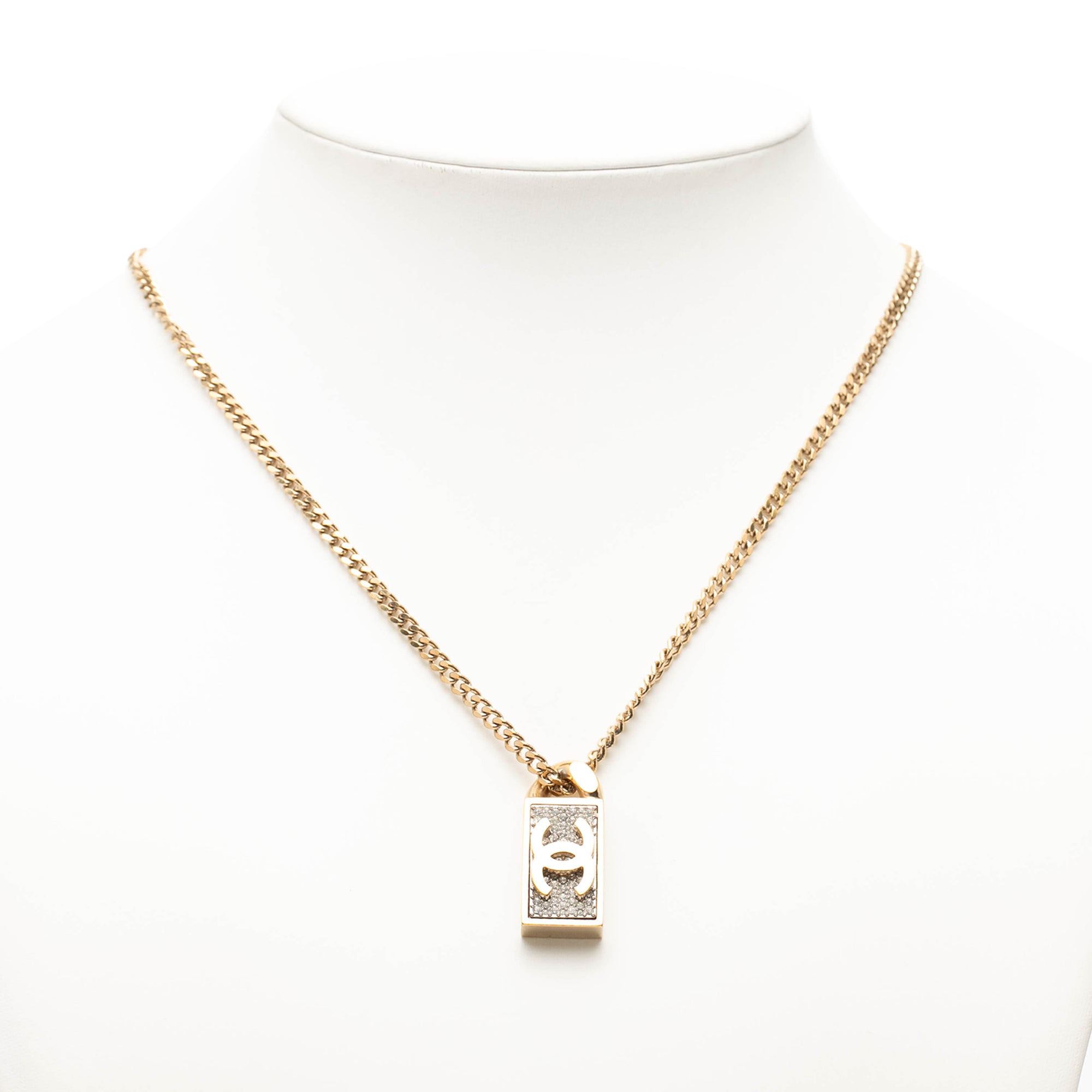 CC Gold Plated Strass Necklace Pendant - Image 6