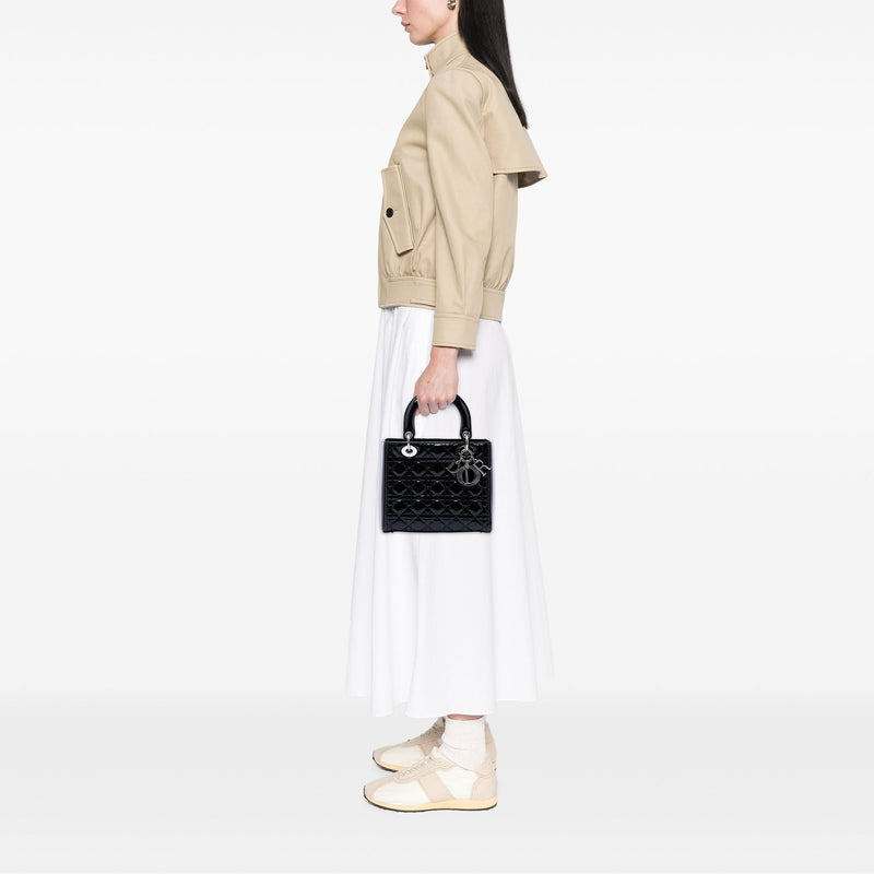 Medium Patent Cannage Lady Dior - Image 6