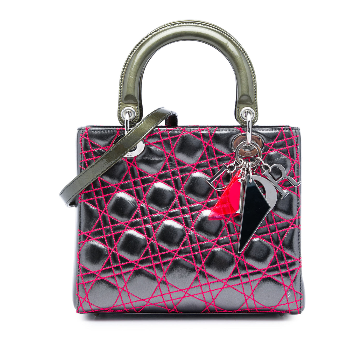Anselm Reyle Medium Metallic Lambskin Cannage Lady Dior - Image 1