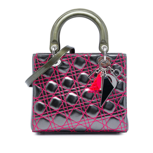 Anselm Reyle Medium Metallic Lambskin Cannage Lady Dior - Image 1