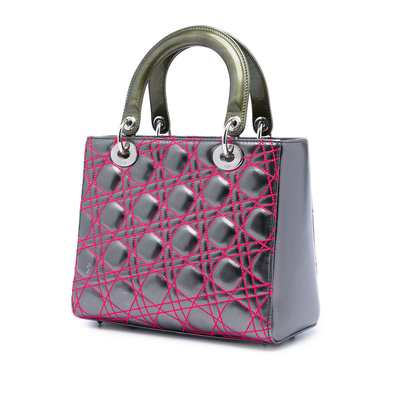 Anselm Reyle Medium Metallic Lambskin Cannage Lady Dior - Image 2