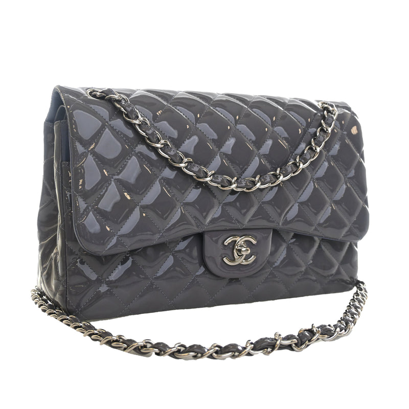 Jumbo Classic Striped Patent Double Flap - Image 2