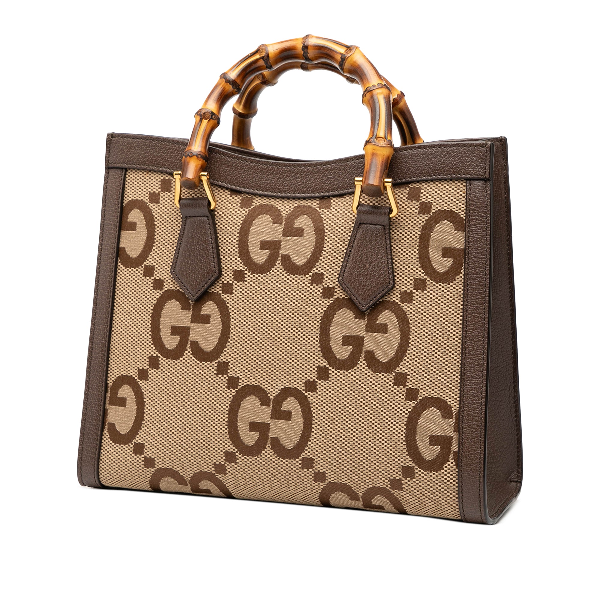 Medium Jumbo GG Canvas Bamboo Diana Satchel - Image 2