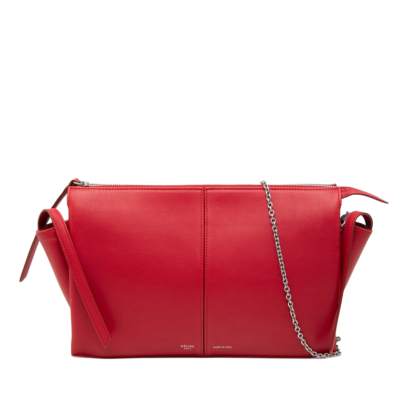 Trifold Leather Clutch On Chain - Image 1